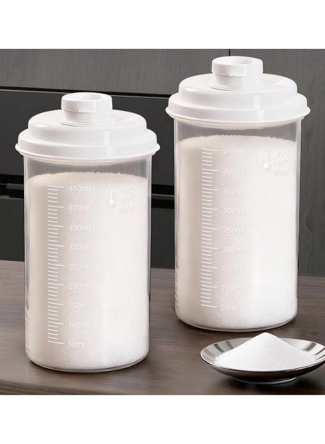 Food storage containers, food-grade storage containers, household kitchen storage and dispensing bottles, suitable for storing and dispensing kitchen seasonings, coffee dispensing bottles, tea dispensing bottles, suitable for kitchen, home and daily storage (2PCS).